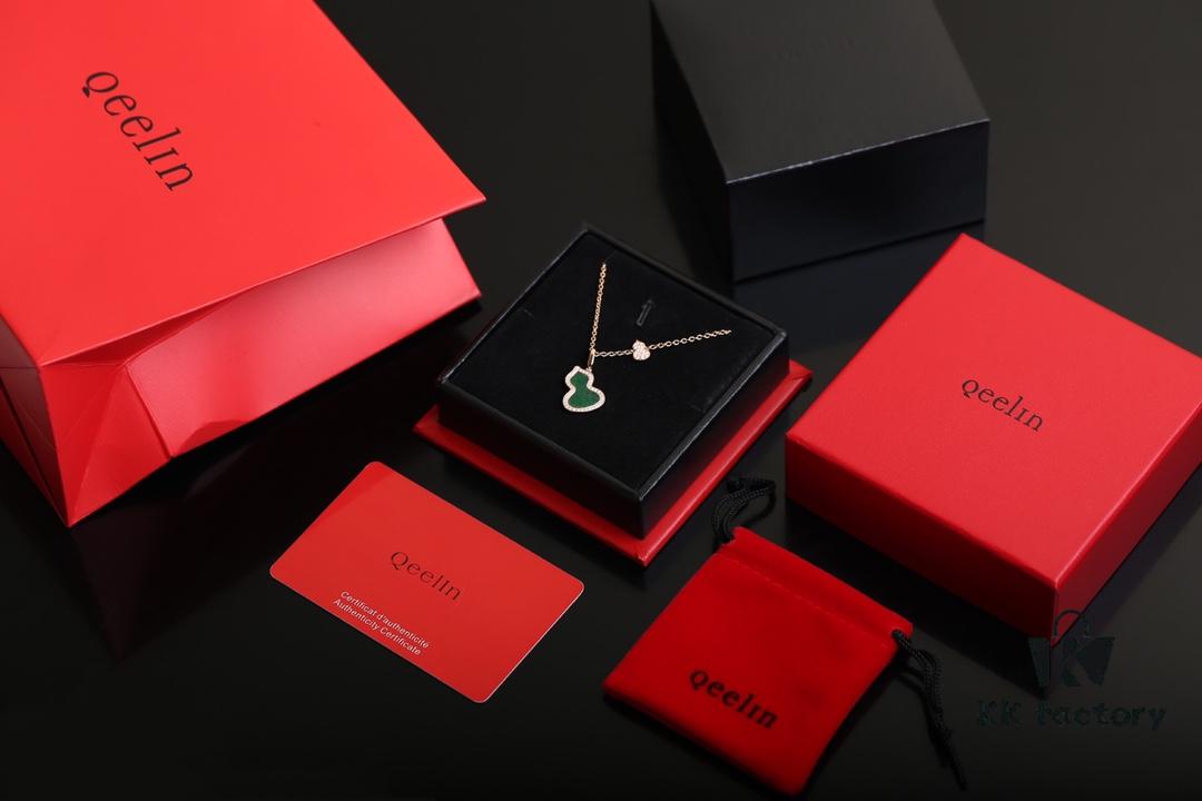 Qeelin Wulu Jade Double Gourd Necklace