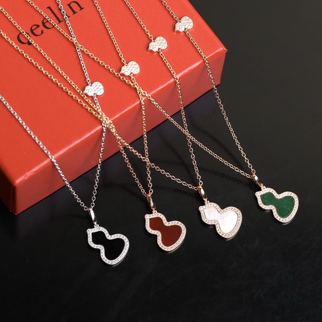 Qeelin Wulu Jade Double Gourd Necklace