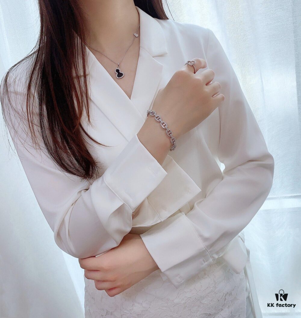 Qeelin Wulu Jade Double Gourd Necklace [Gold-Plated Version]