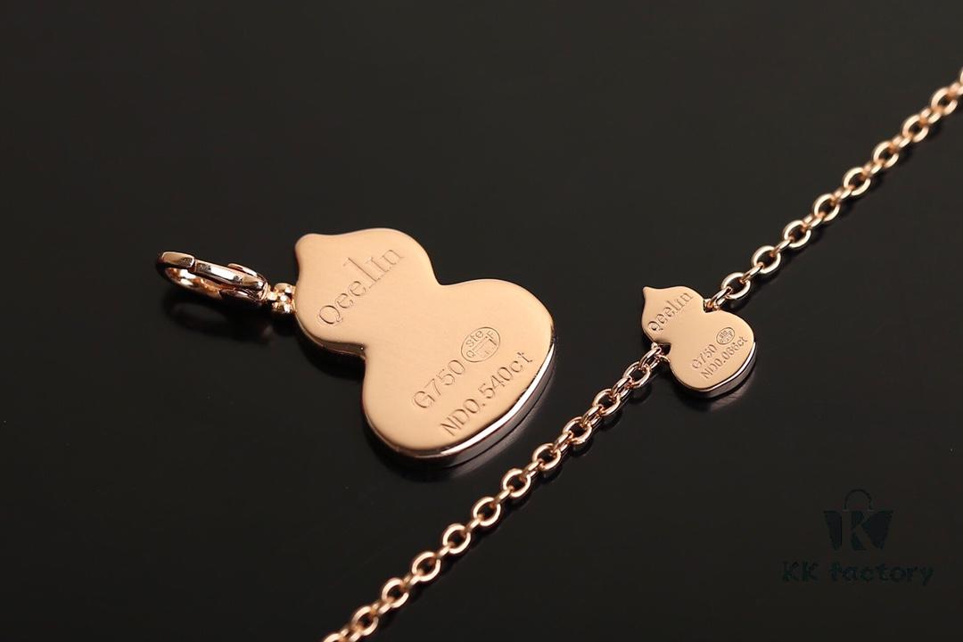 Qeelin Wulu Jade Double Gourd Necklace