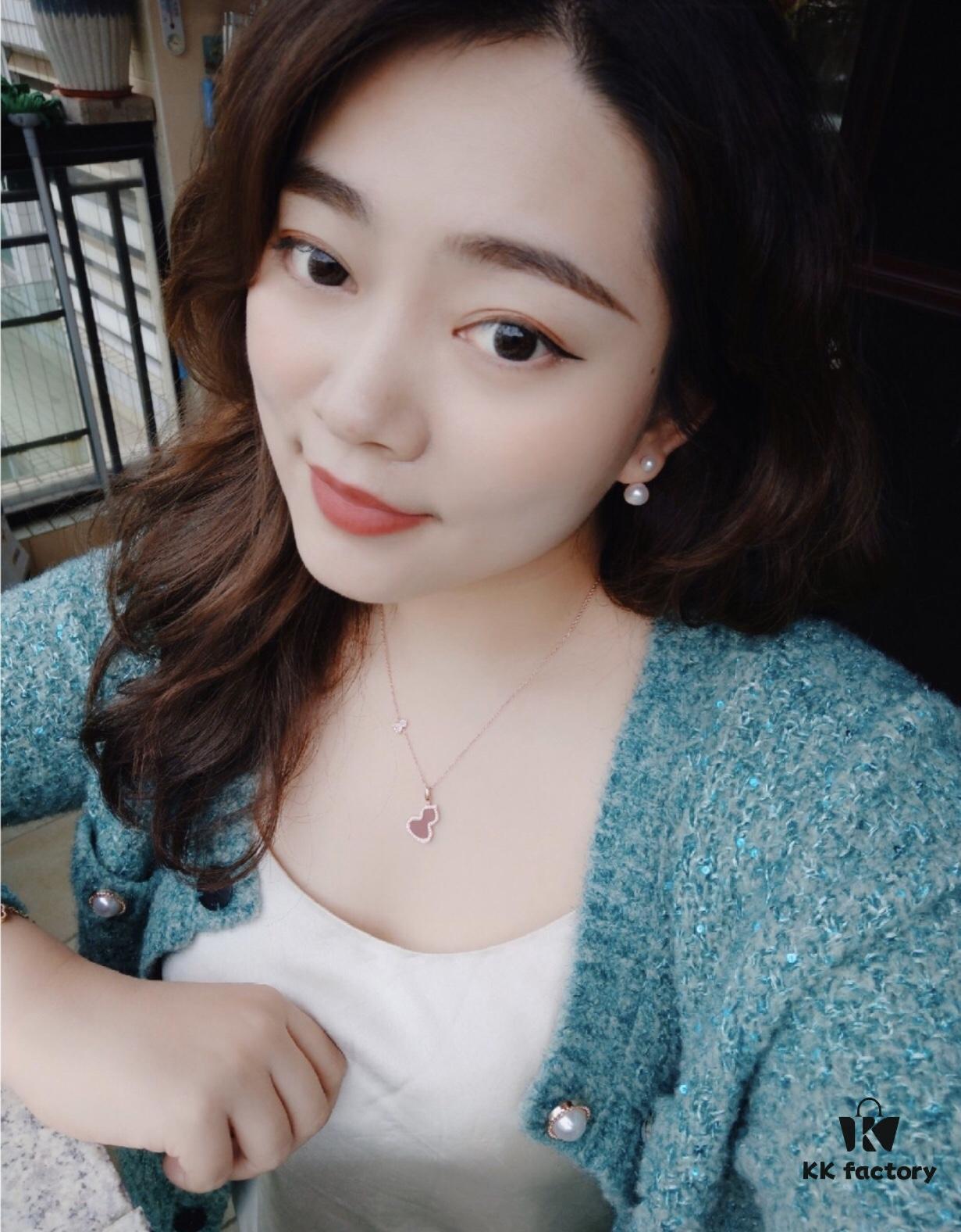 Qeelin Wulu Jade Double Gourd Necklace [Gold-Plated Version]