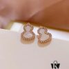 Good Fortune and Double Blessings: Qilin Chinese-Style Mini Gourd Stud Earrings