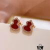 Good Fortune and Double Blessings: Qilin Chinese-Style Mini Gourd Stud Earrings