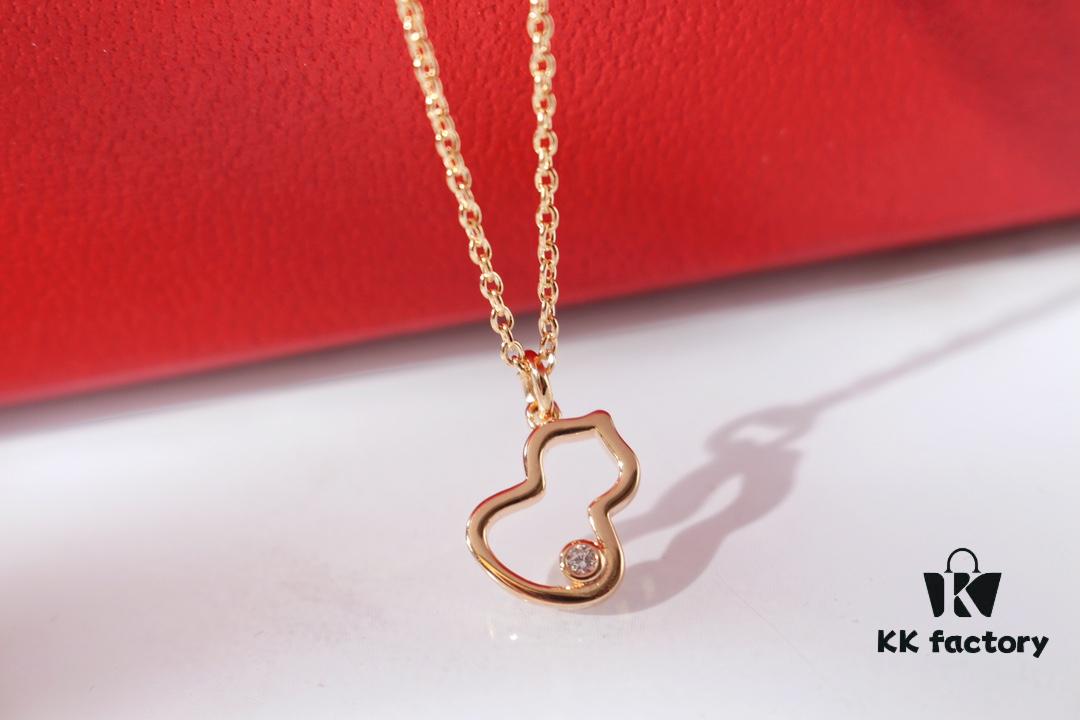 Qeelin WuLou Rose Gold Small Gourd 925 Sterling Silver 18K Gold Plated