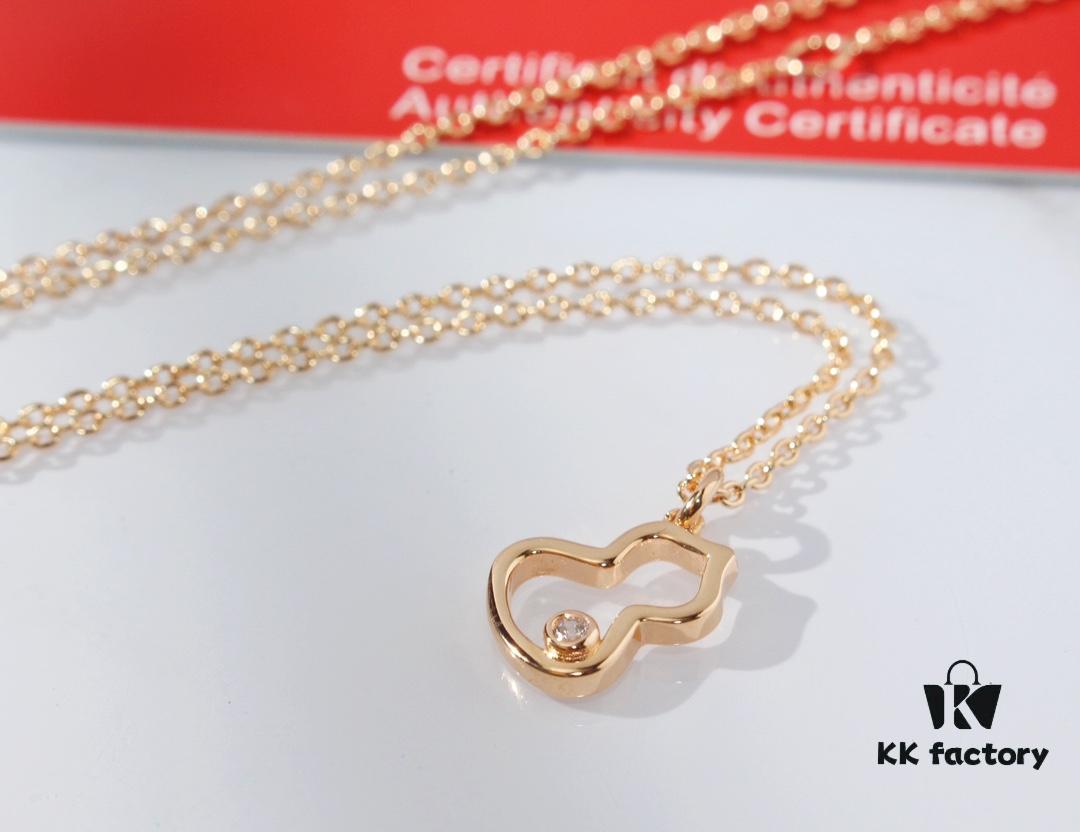 Qeelin WuLou Rose Gold Small Gourd 925 Sterling Silver 18K Gold Plated