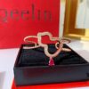 Qeelin Wulu Rose Gold Gourd Open Bangle Bracelet in 925 Sterling Silver with 18K Gold Plating