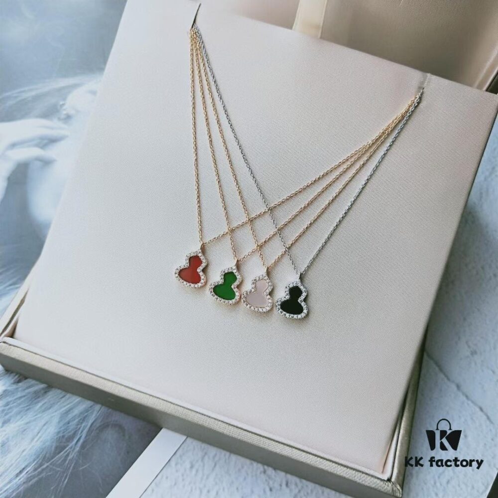 Mini Gourd 'Fu Lu' Bracelet and Necklace – Red, Green, Black, White Natural Stone Collection