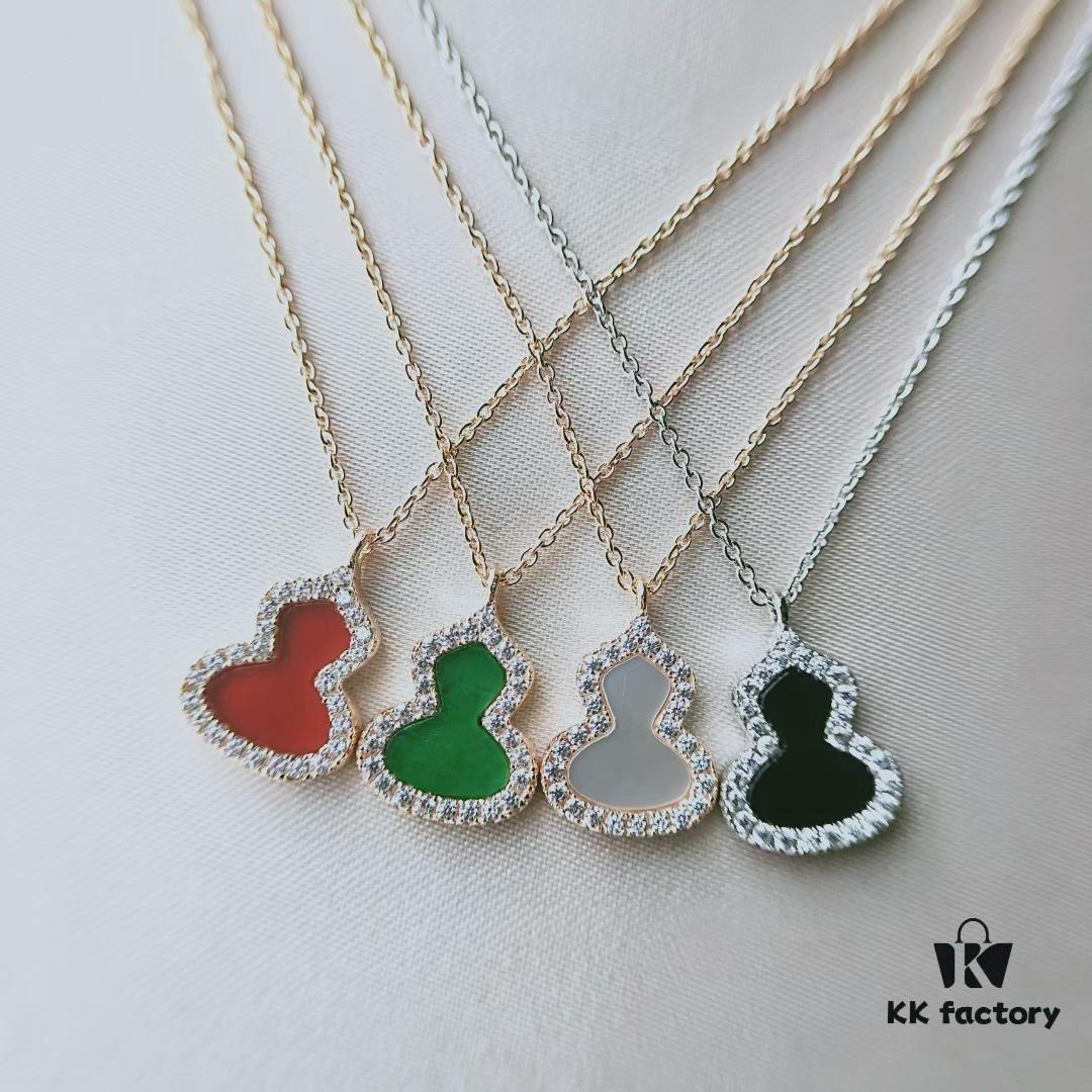 Mini Gourd 'Fu Lu' Bracelet and Necklace – Red, Green, Black, White Natural Stone Collection