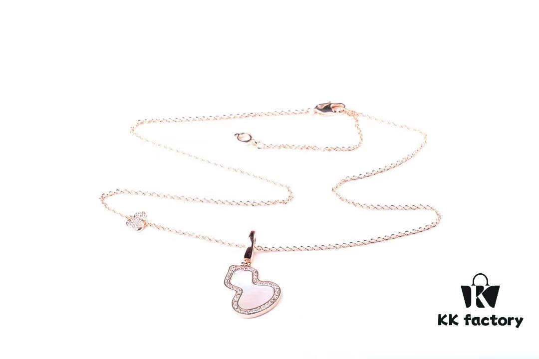 Official Counter Synchronized Luxury Qeelin Jewelry Gourd Necklace, Celebrity Style, Symbolizing Fortune and Prosperity, High-End Custom S925 Silver with Rose Gold Plating, Premium Texture, 45cm Adjustable Chain, Rose Gold, Extremely Stylish and Versatile