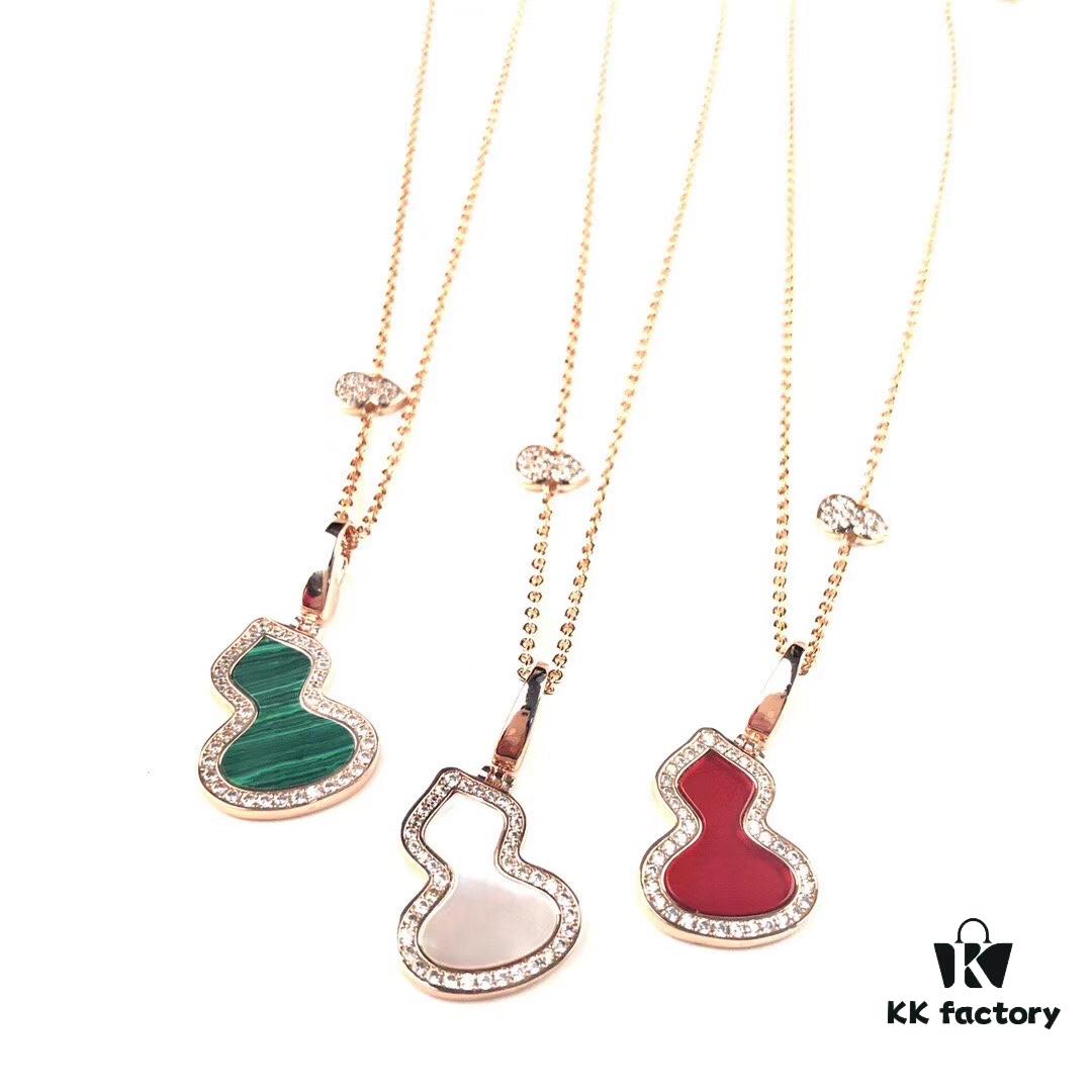 Official Counter Synchronized Luxury Qeelin Jewelry Gourd Necklace, Celebrity Style, Symbolizing Fortune and Prosperity, High-End Custom S925 Silver with Rose Gold Plating, Premium Texture, 45cm Adjustable Chain, Rose Gold, Extremely Stylish and Versatile