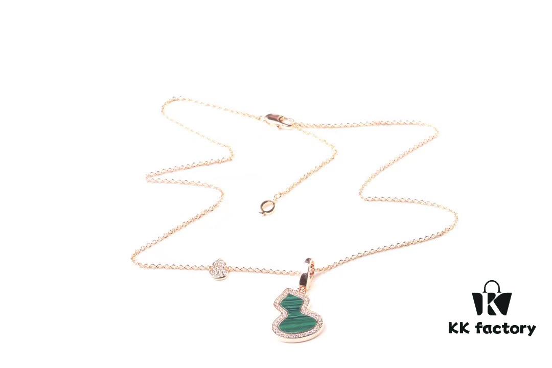 Official Counter Synchronized Luxury Qeelin Jewelry Gourd Necklace, Celebrity Style, Symbolizing Fortune and Prosperity, High-End Custom S925 Silver with Rose Gold Plating, Premium Texture, 45cm Adjustable Chain, Rose Gold, Extremely Stylish and Versatile