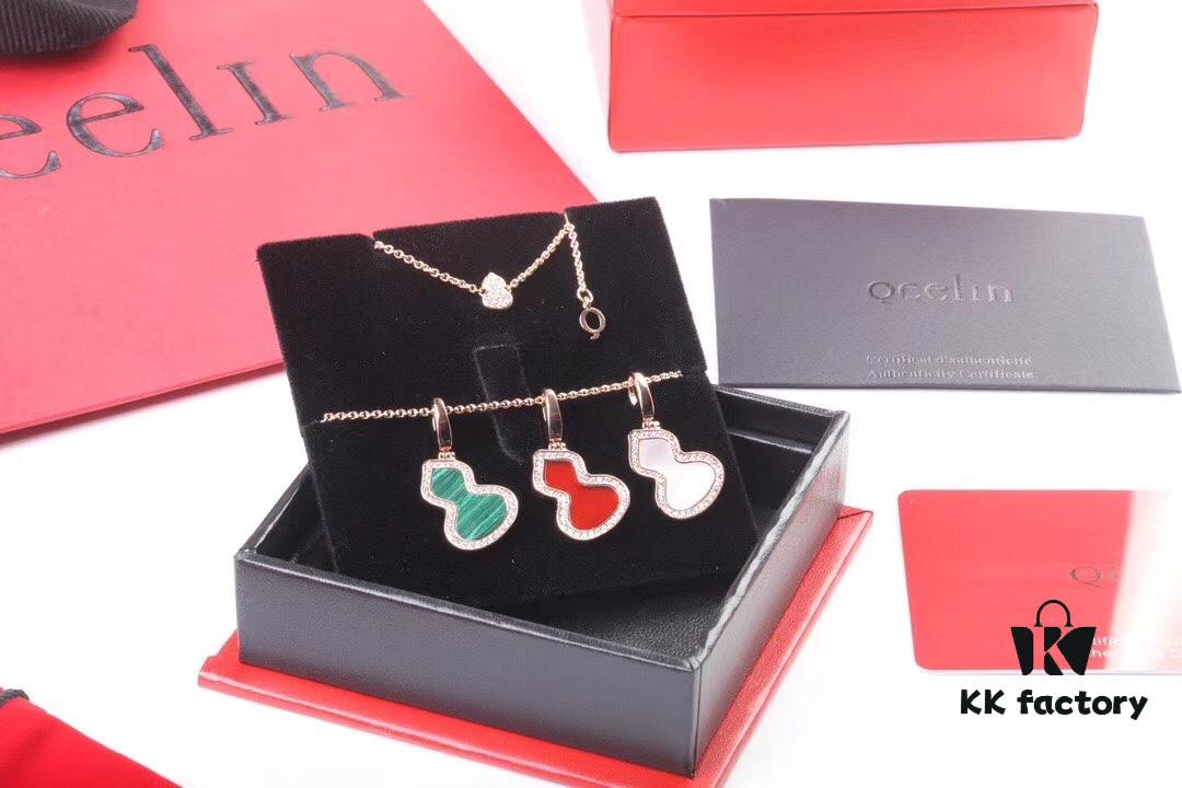 Official Counter Synchronized Luxury Qeelin Jewelry Gourd Necklace, Celebrity Style, Symbolizing Fortune and Prosperity, High-End Custom S925 Silver with Rose Gold Plating, Premium Texture, 45cm Adjustable Chain, Rose Gold, Extremely Stylish and Versatile