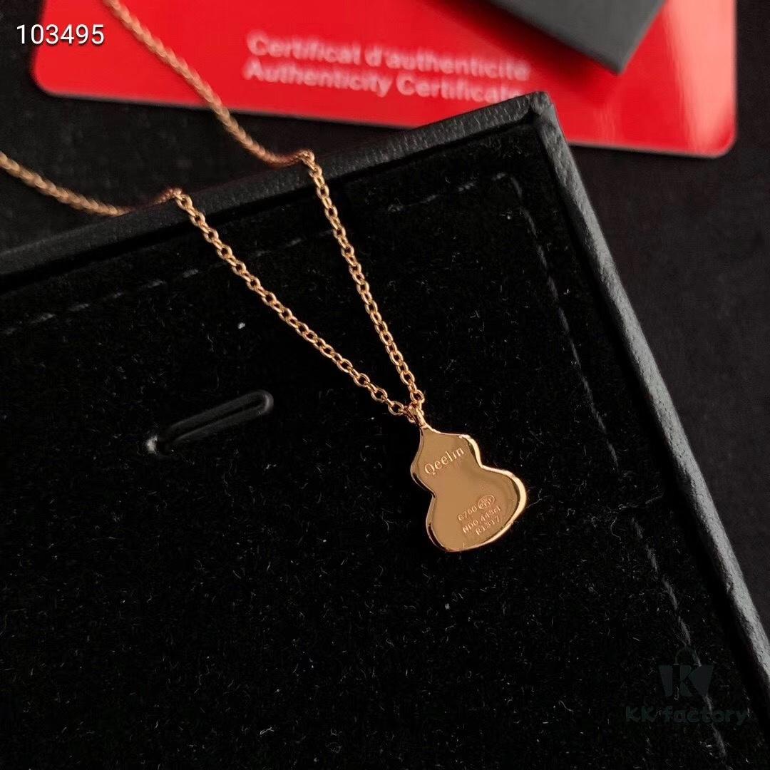 Qeelin Lucky Gourd Necklace and Stud Earrings in Sterling Silver – Elegant Design with Red Carnelian and Swarovski Crystals