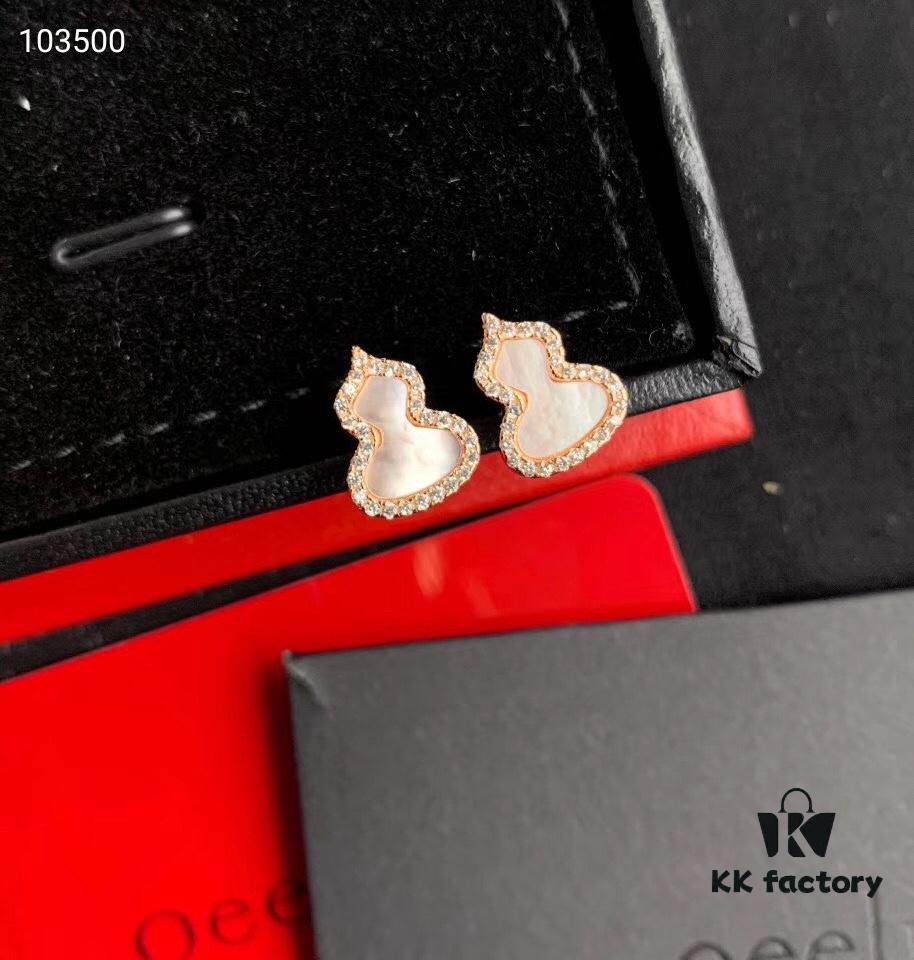 Qeelin Kirin Gourd Necklace and Stud Earrings, Fine Craftsmanship Sterling Silver Version