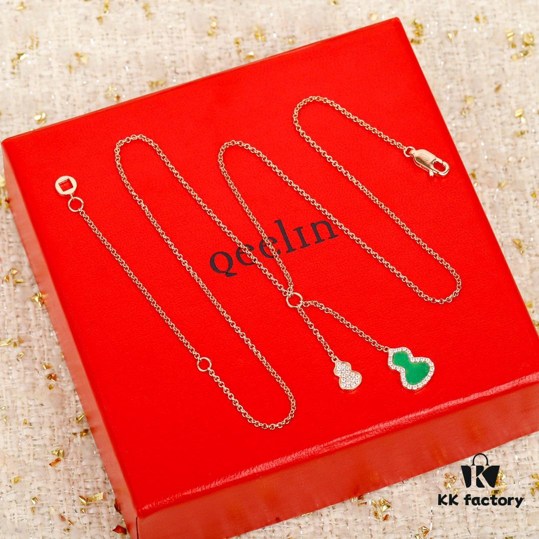 Qeeli@ Kirin Gourd Jewelry Combines Chinese Elements with Modern Design, Red Agate in Wulu Shape Resembles Brilliant Red Leaves and Blooming Flowers, Adorned for Spring Blessings, Crafted in 925 Sterling Silver