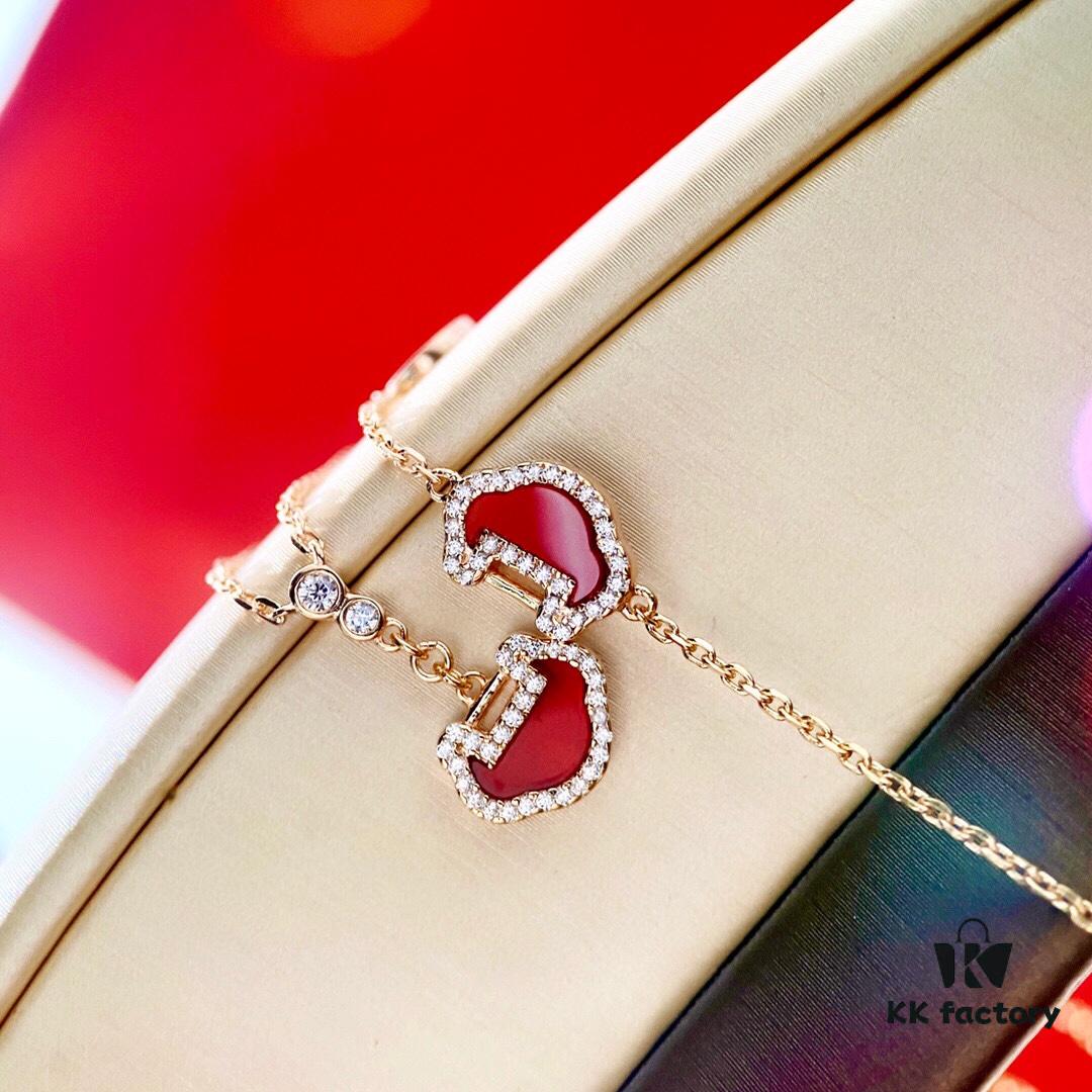 Mini Auspicious Peace Lock Red Agate Set