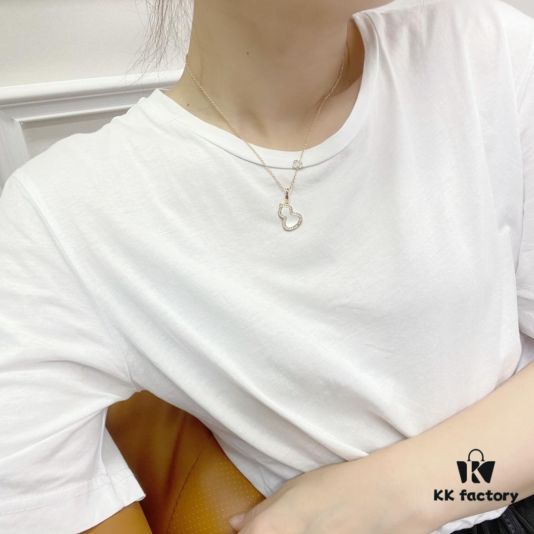 ❗️New Arrival Bestseller❗️ ☀️ Qeelin Original Full Diamond Double Gourd Necklace with Complete Authentic Packaging