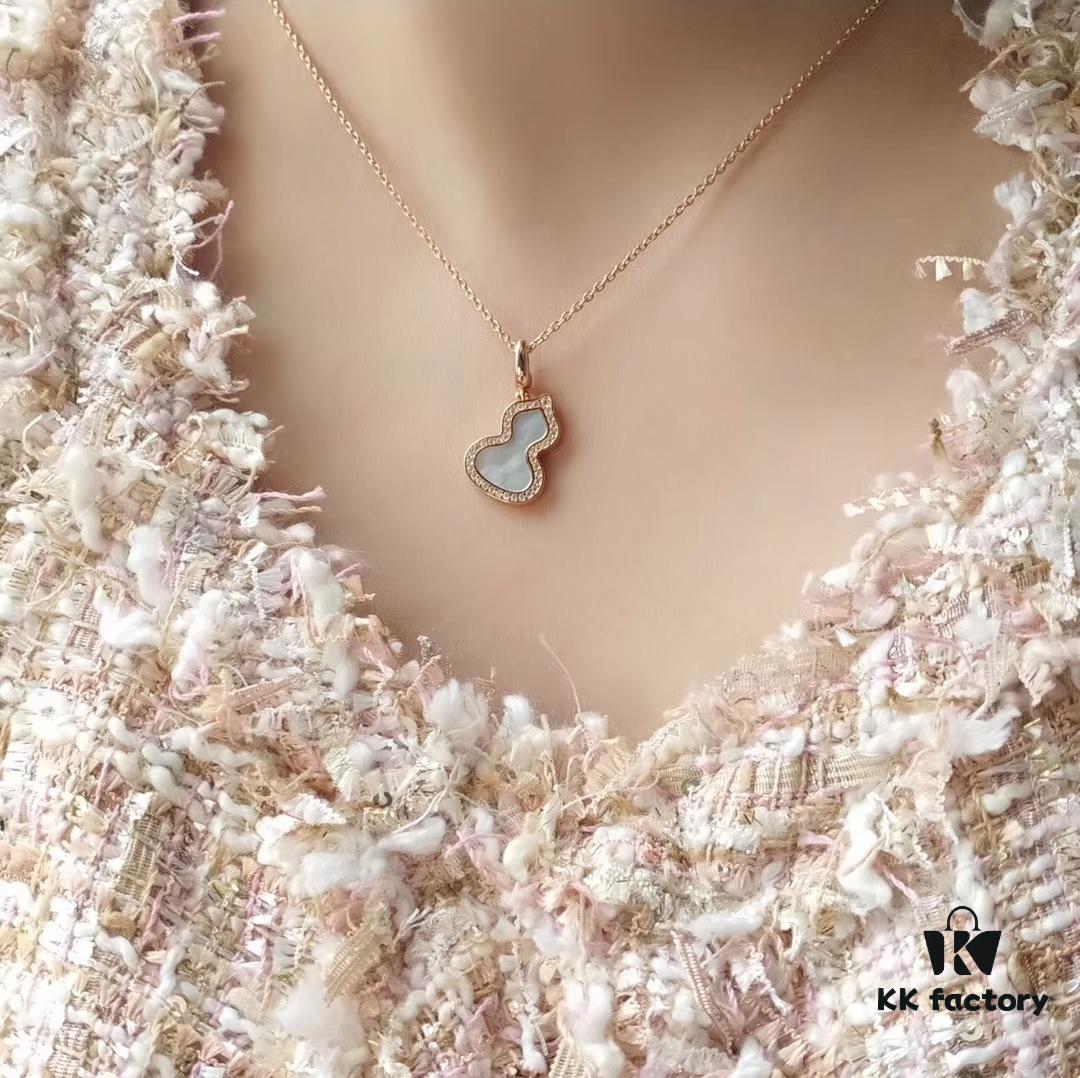 Medium Natural Stone Gourd Necklace ✨ Vermeil High-End Version