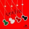 Double Gourd Necklace Qeeli@ Kirin Gourd Jewelry Combines Chinese Elements with Modern Design, Red Agate in Gourd Shape Resembling Vibrant Red Leaves and Blooming Flowers