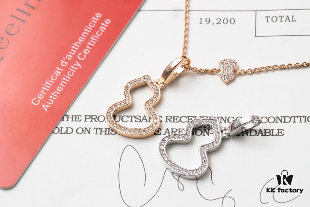 Kirin Inlaid Diamond Hollow-out Gourd - Necklace