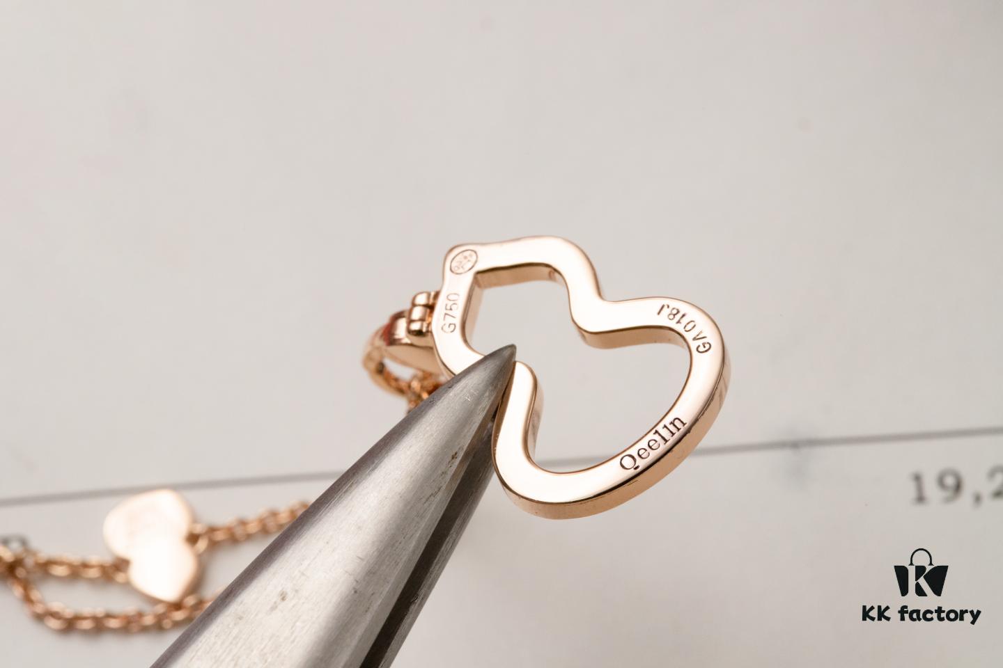 Kirin Inlaid Diamond Hollow-out Gourd - Necklace