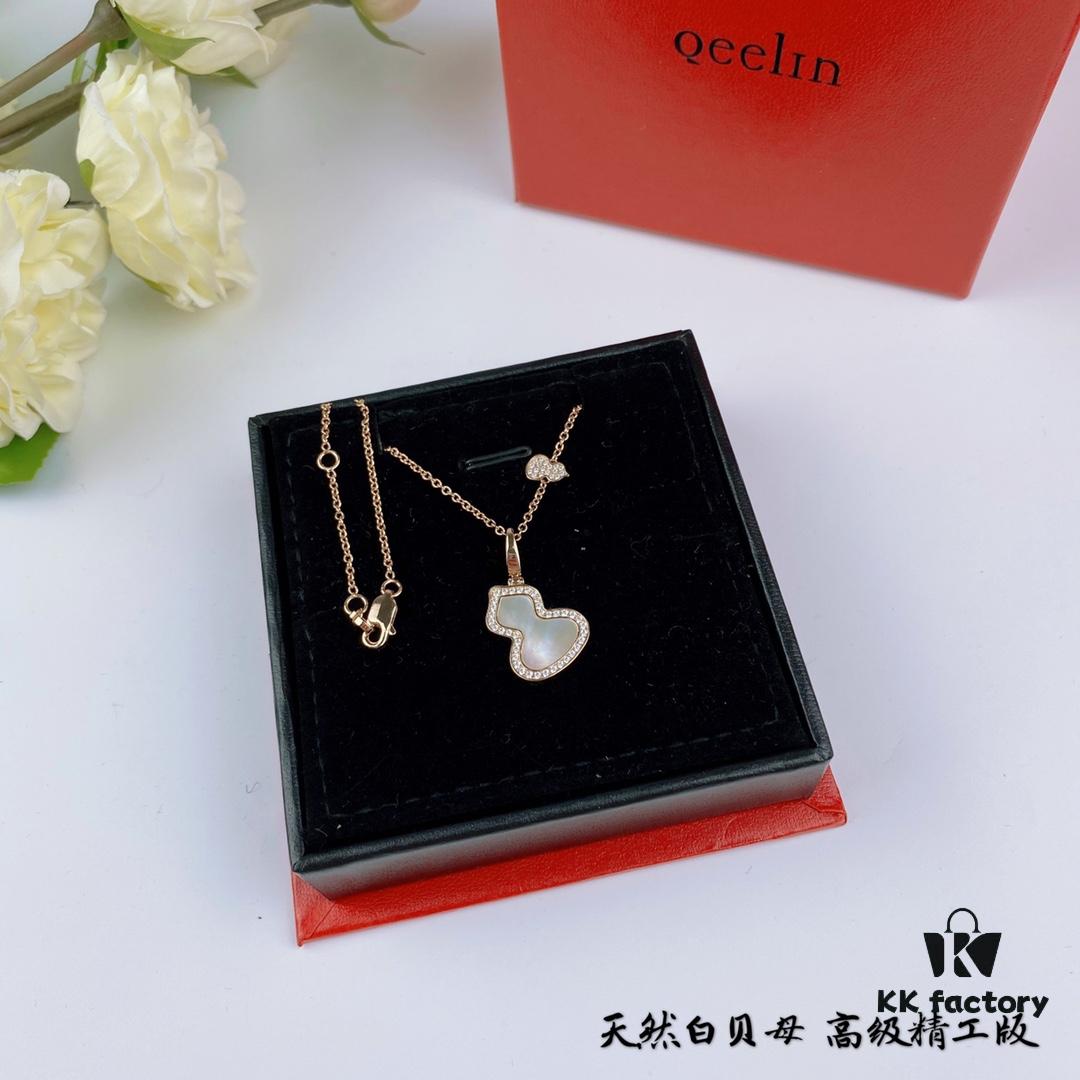 Kirin Gourd Necklace, Stylish and Versatile with Thick Gold Plating, Real Gold Look, Eight-Heart Eight-Arrow High-Carbon Diamond, Small and Exquisite