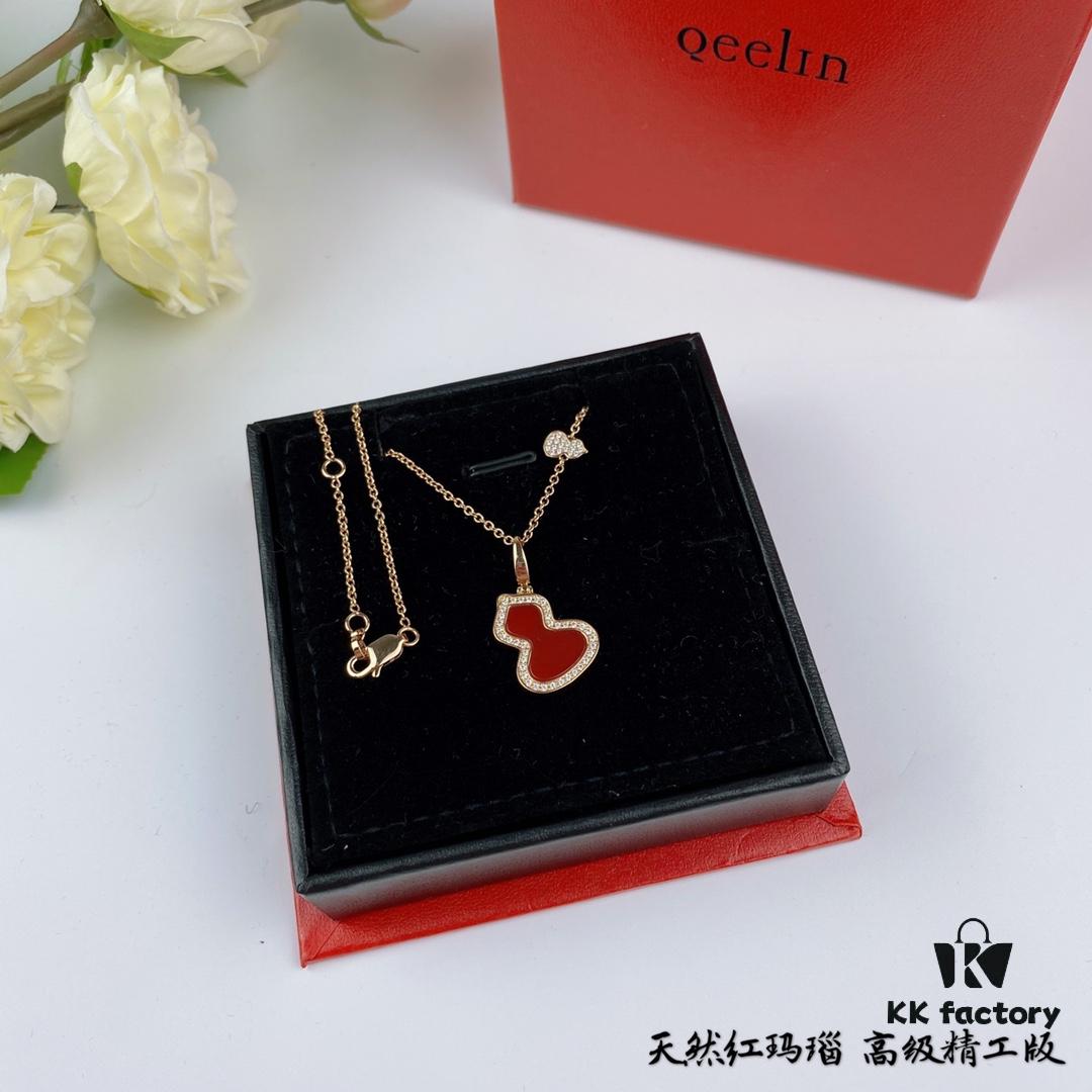 Kirin Gourd Necklace, Stylish and Versatile with Thick Gold Plating, Real Gold Look, Eight-Heart Eight-Arrow High-Carbon Diamond, Small and Exquisite