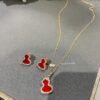Qeelin Wulu Medium Gourd Pendant and Earrings in Red Carnelian
