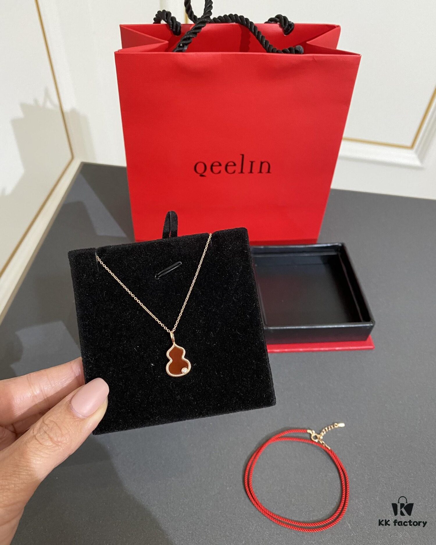 Exceptional! Mr. Bag × Q Limited Edition Collab Necklace with Pendant and Red String