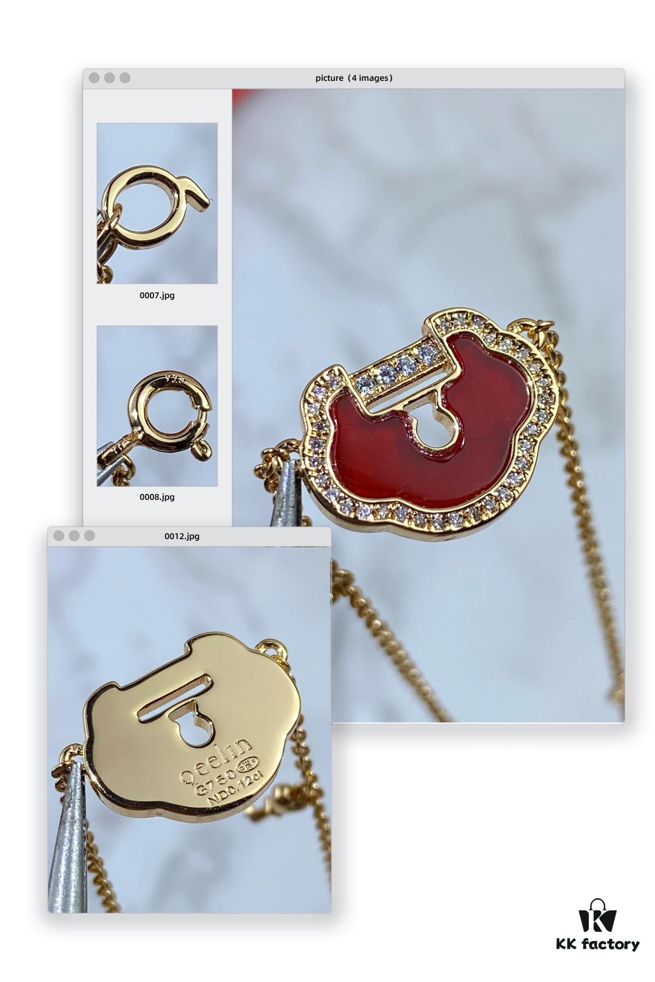 New Arrival V Gold Plated Mimi Gold Large Kylin Ruyi Lock Bracelet, Fashion Meets Tradition, Unique and Eye-Catching Design