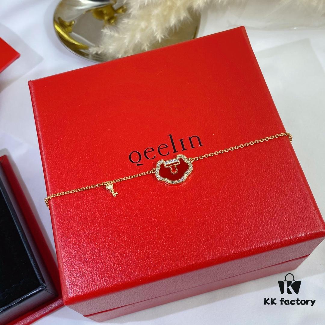 New Arrival V Gold Plated Mimi Gold Large Kylin Ruyi Lock Bracelet, Fashion Meets Tradition, Unique and Eye-Catching Design