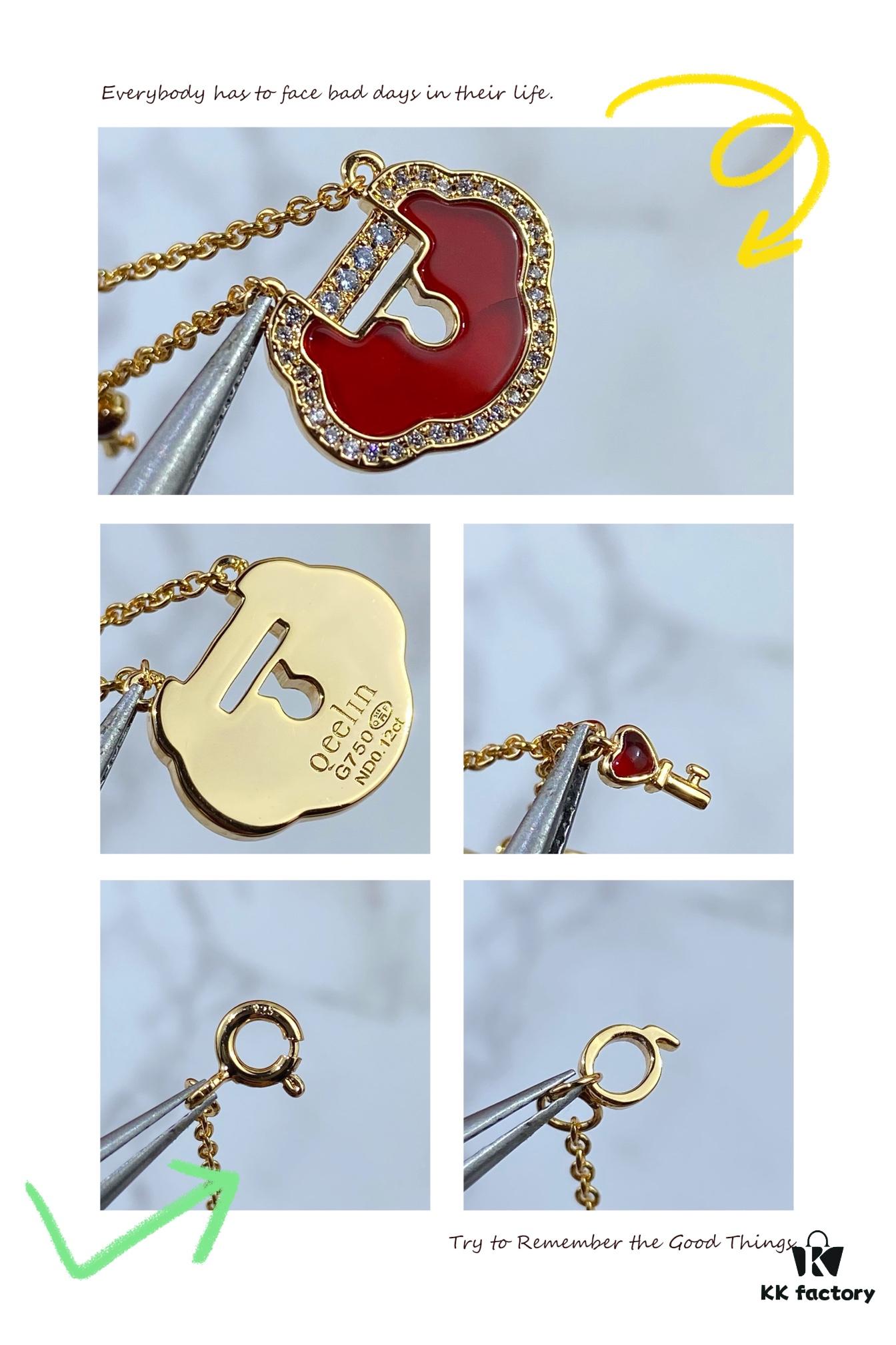 New Arrival V Gold Plated Mi Gold Large Qilin Ruyi Lock Necklace, Fashion Meets Tradition, Unique and Eye-Catching Design