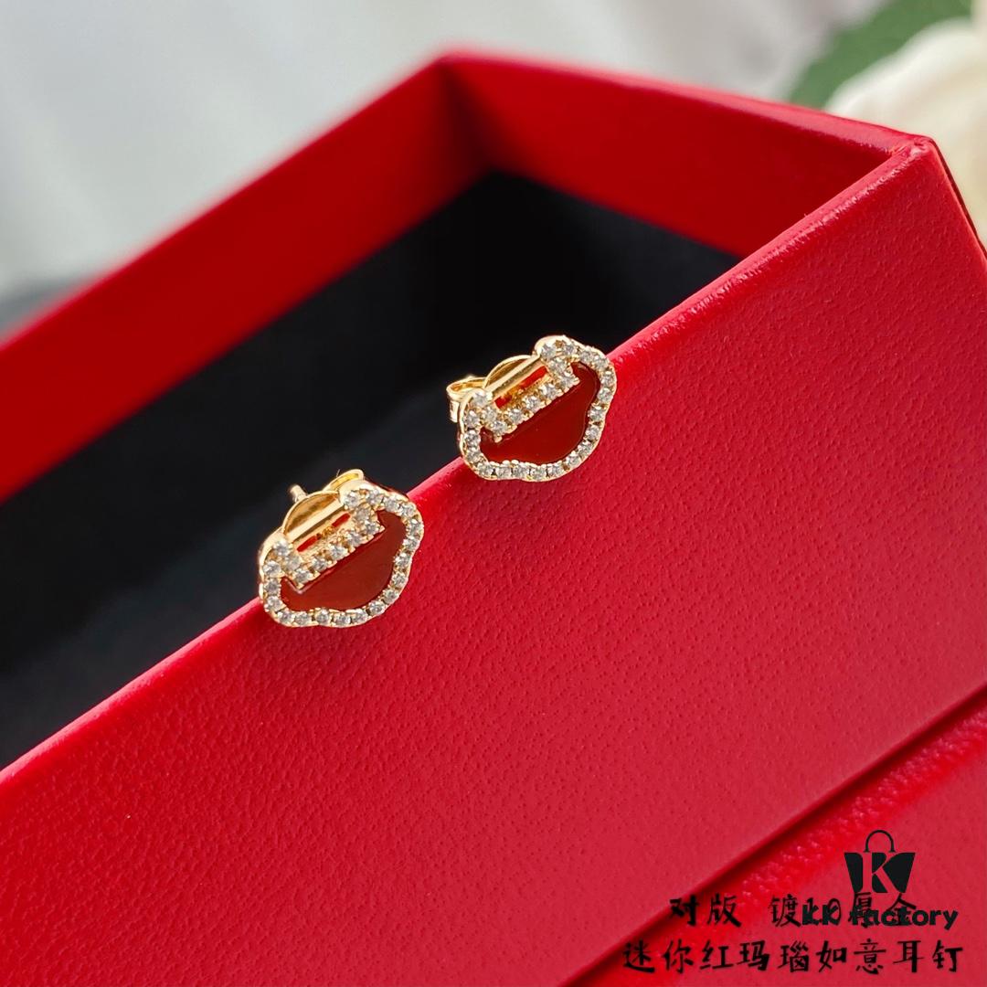 V Gold Plated Mimi Gold ✨ Mini Kirin Ruyi Stud Earrings ✨ A Unique Blend of Fashion and Tradition, Handcrafted with Micro-Paved High-Carbon Brilliant Cut Diamonds, Durable Thick Gold Plating for Excellent Color Retention