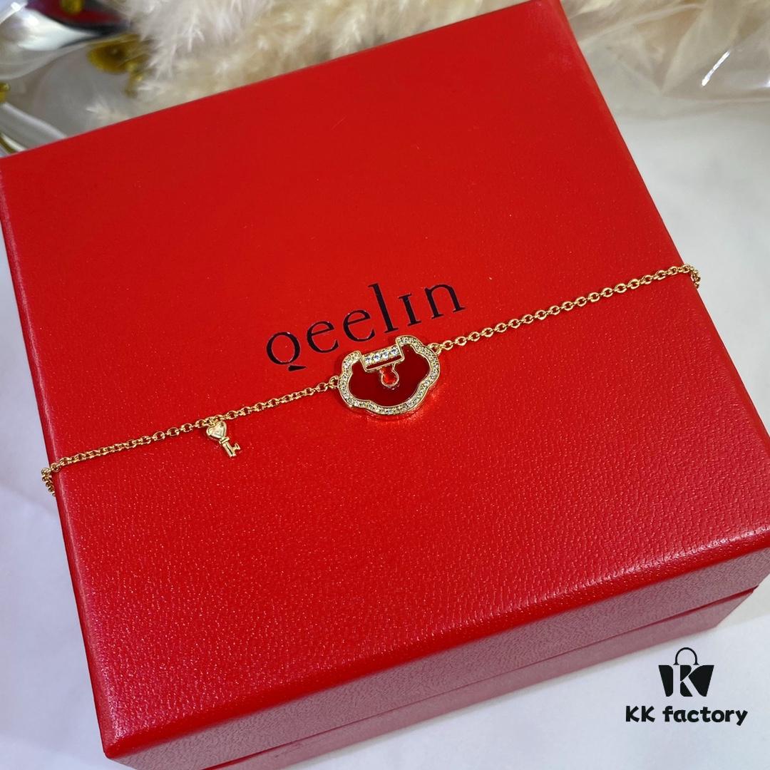 New Arrival V Gold Plated Mimi Gold Large Kylin Ruyi Lock Bracelet, Fashion Meets Tradition, Unique and Eye-Catching Design