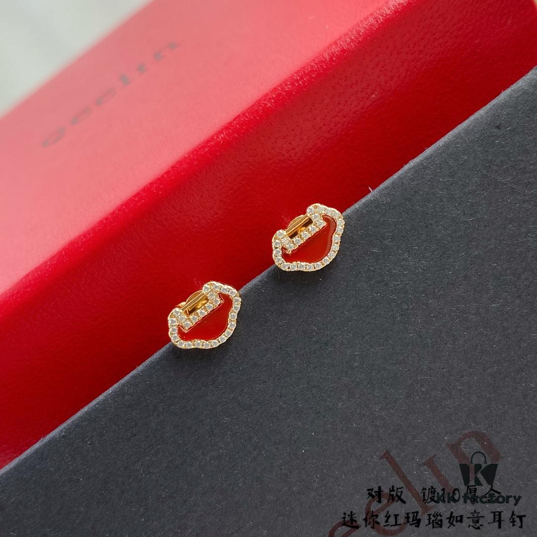 V Gold Plated Mimi Gold ✨ Mini Kirin Ruyi Stud Earrings ✨ A Unique Blend of Fashion and Tradition, Handcrafted with Micro-Paved High-Carbon Brilliant Cut Diamonds, Durable Thick Gold Plating for Excellent Color Retention
