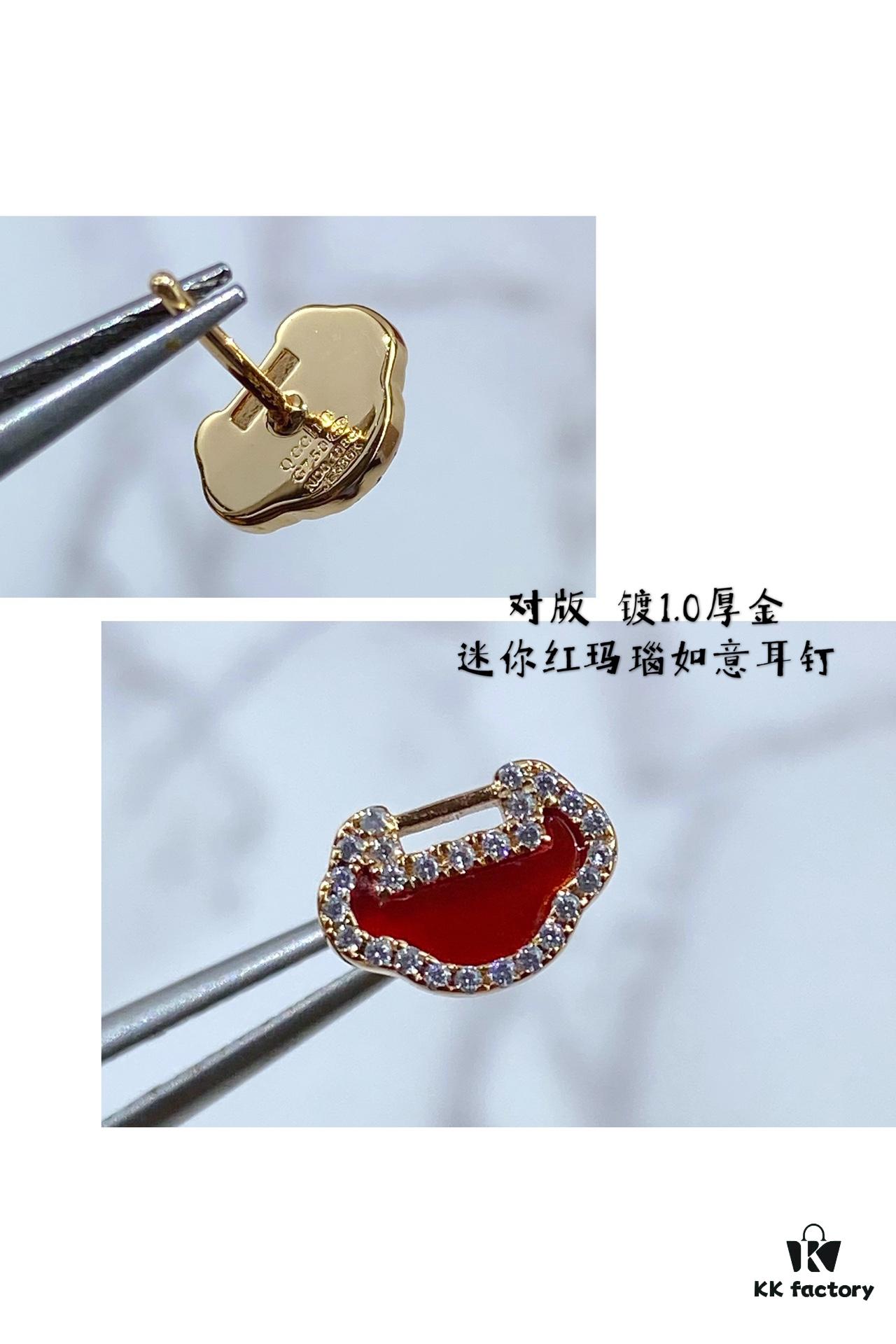 V Gold Plated Mimi Gold ✨ Mini Kirin Ruyi Stud Earrings ✨ A Unique Blend of Fashion and Tradition, Handcrafted with Micro-Paved High-Carbon Brilliant Cut Diamonds, Durable Thick Gold Plating for Excellent Color Retention