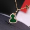 Lucky Gourd Green Jade Necklace - Limited Edition Rose Gold Plated V-Gold Jewelry
