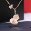 Lucky Gourd Green Jade Necklace - Limited Edition Rose Gold Plated V-Gold Jewelry
