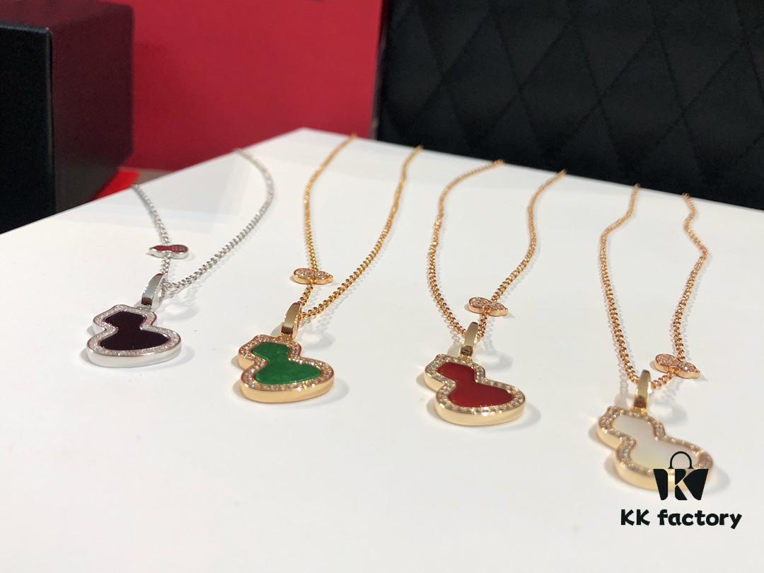 Qeeli*n Sanse Hulutao (Three-Color Gourd), Medium Size, New Hot-Selling Design with Individually Matched Cabochons