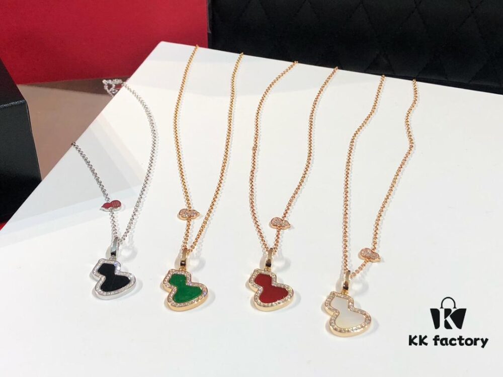 Qeeli*n Sanse Hulutao (Three-Color Gourd), Medium Size, New Hot-Selling Design with Individually Matched Cabochons