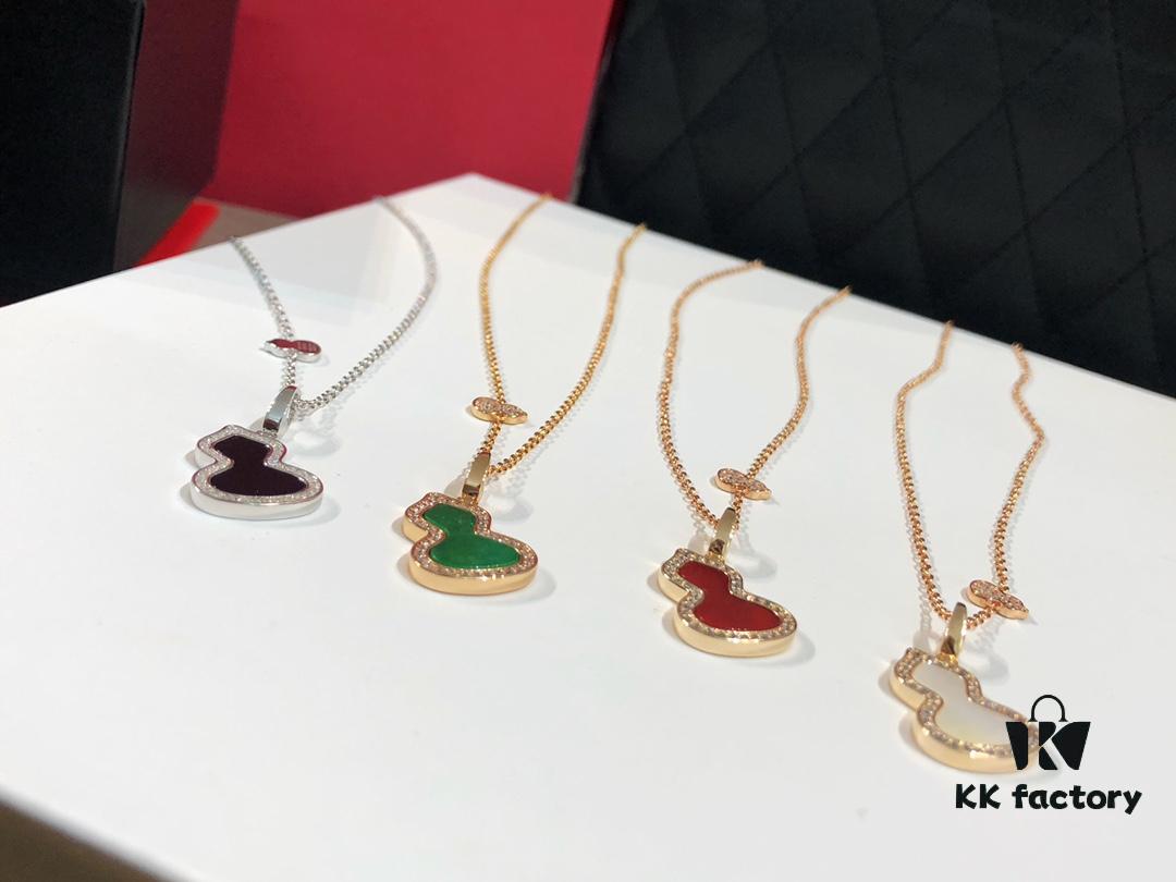 Qeeli*n Sanse Hulutao (Three-Color Gourd), Medium Size, New Hot-Selling Design with Individually Matched Cabochons