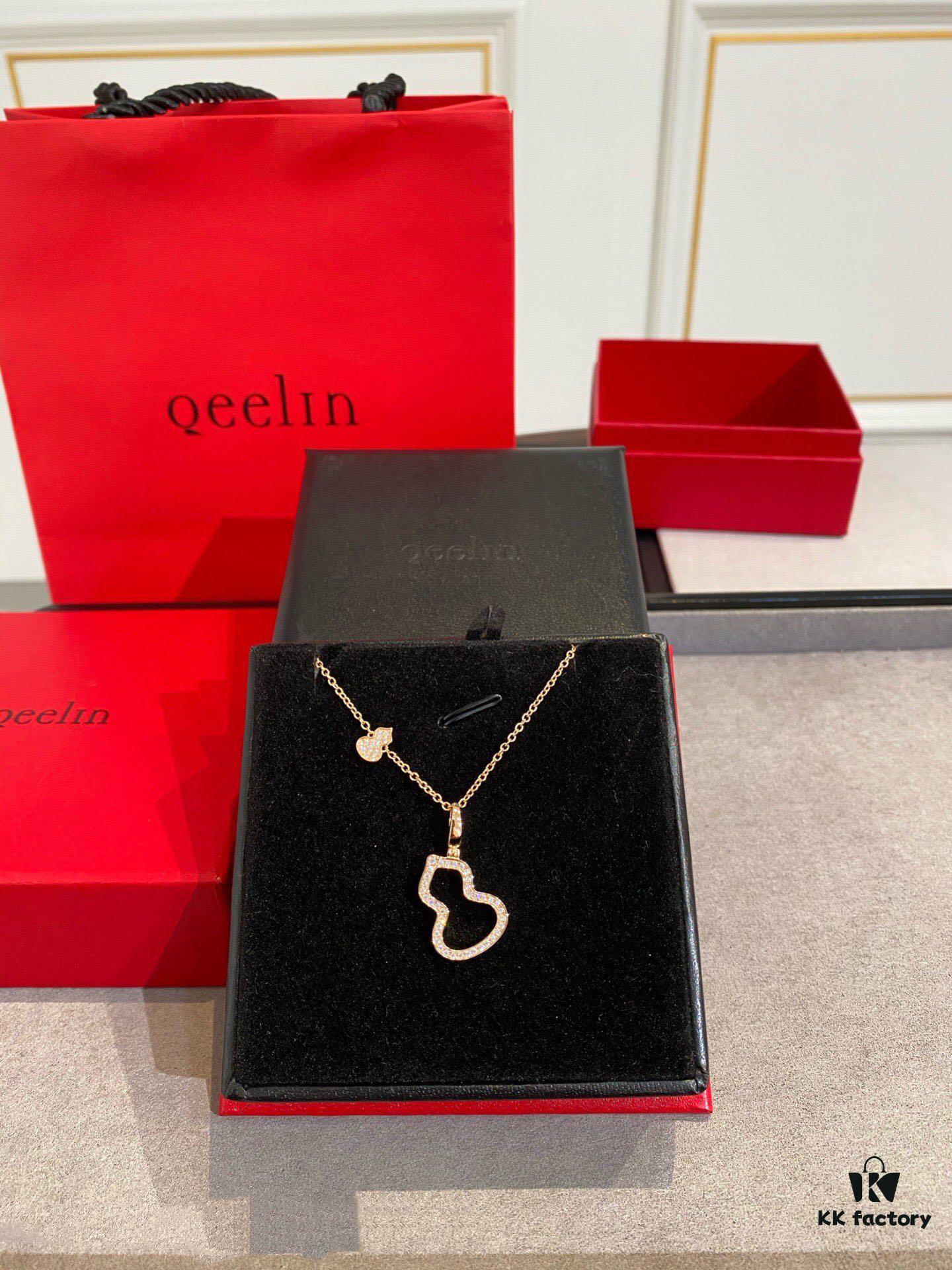 Kirin New Hollowed Gourd Necklace, Medium Size, Wulu Series Symbolizing Good Fortune and Positive Energy