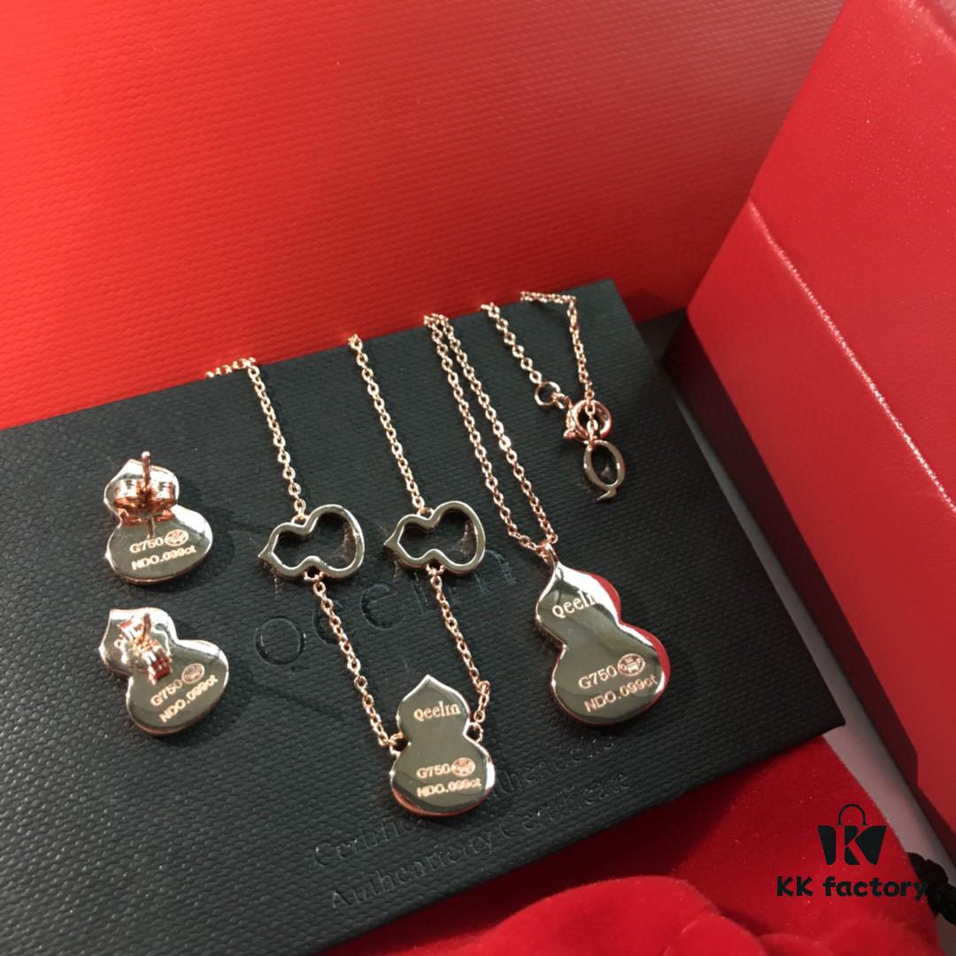 Kirin Gourd Set: Necklace, Bracelet, and Stud Earrings Available