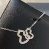 New Arrival Qeeli* Double Gourd Full Diamond Pendant Necklace, Rose Gold/Silver