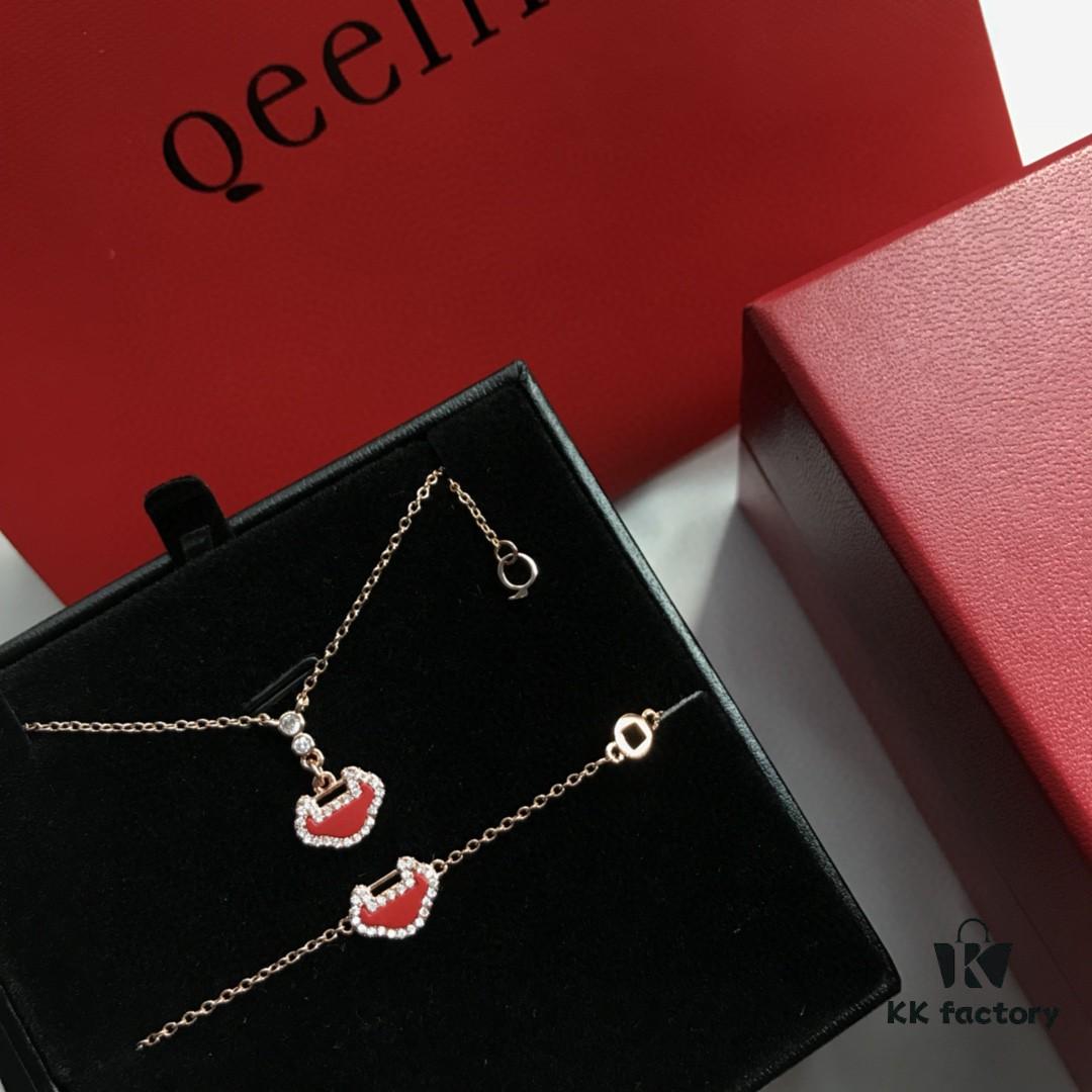 Kirin Gourd Set: Necklace, Bracelet, and Stud Earrings