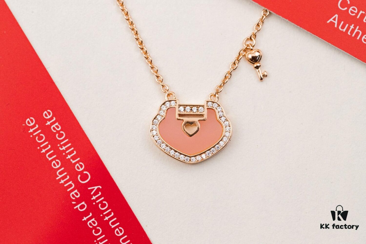 Kirin Qixi Little Pink Lock Necklace