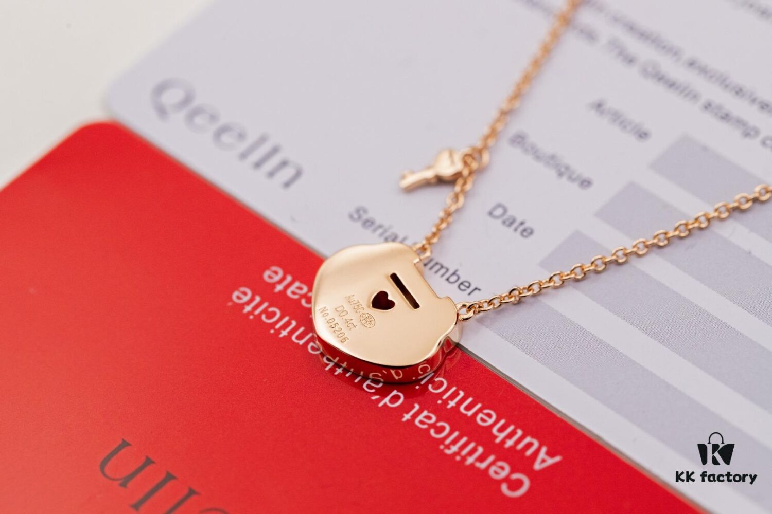 Kirin Qixi Little Pink Lock Necklace