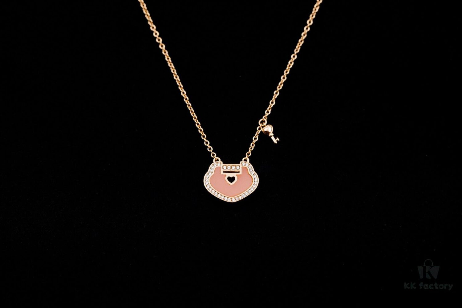 Kirin Qixi Little Pink Lock Necklace