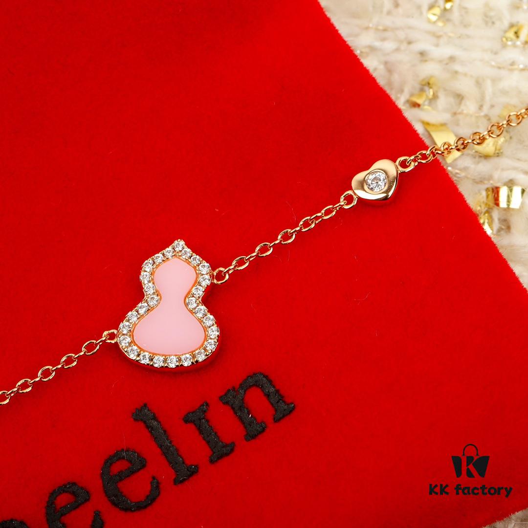 Kirin 520 Limited Edition Pink Opal Gourd Bracelet, Sweet and Adorable Valentine's Day Jewelry with Touch of Love and Gentle Elegance