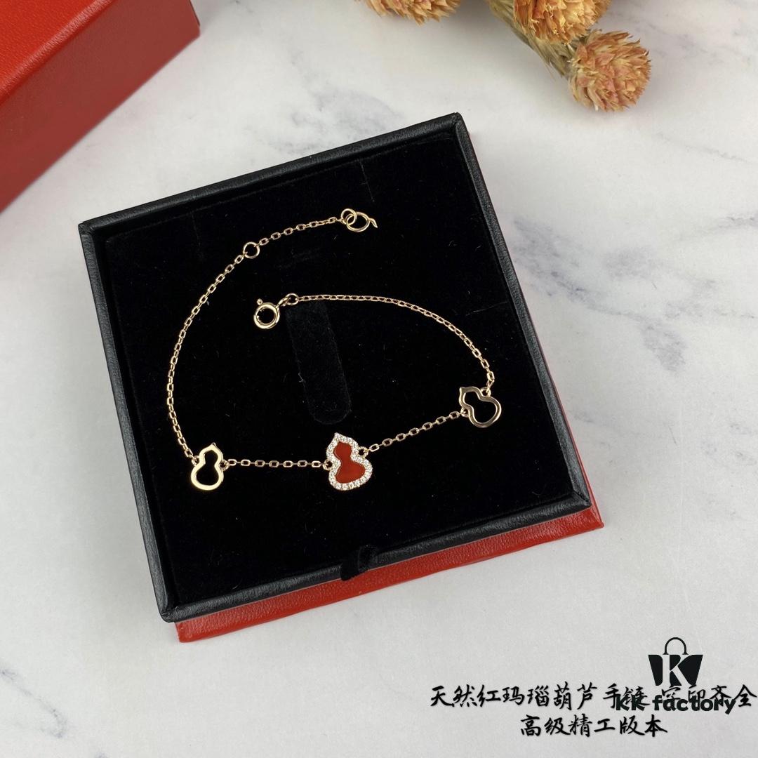 Kirin Mini Gourd Bracelet, Stylish and Versatile with Thick Gold Plating and High-Carbon Brilliant Cut Stones